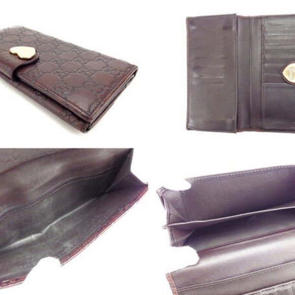 Gucci Wallet Purse Long Wallet Guccissima Brown Gold Woman Authentic Used Y3613 - Picture 2 of 6